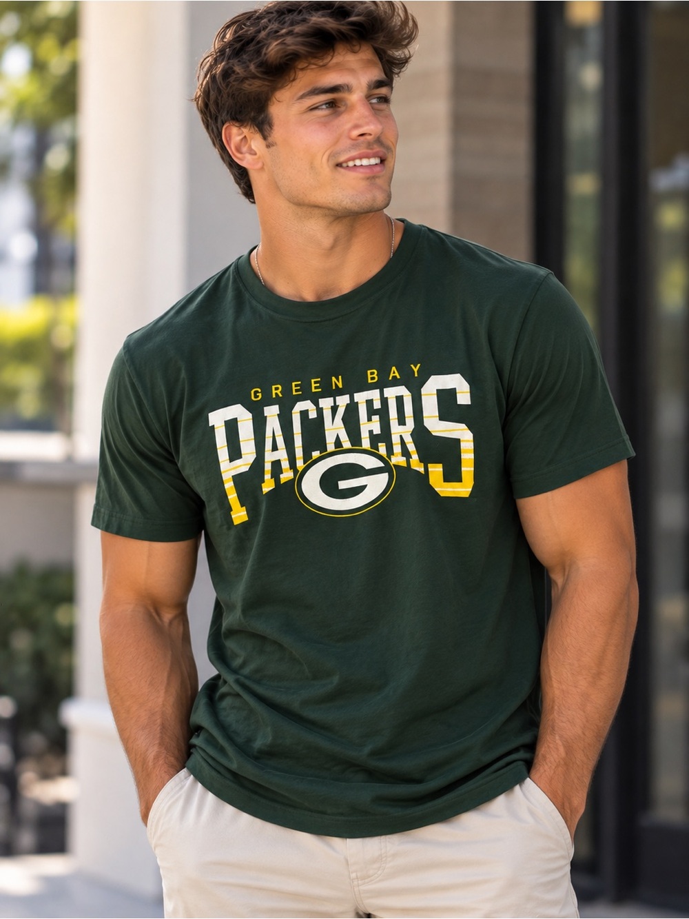 Green Bay Packers Men's Dark Green Logo T-Shirt
